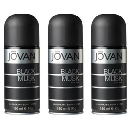 *PACK OF 3* JOVAN BLACK MUSK by Jovan for Men DEODORANT BODY SPRAY 5 oz 150 ml