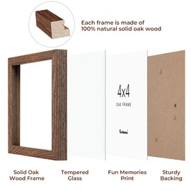 12x18 Picture Frame, Solid Oak Wood Frame 12"x18" for Wall - Tempered Real Glass, 12x18 Frame Matted to 8.5x11, 12 x 18 Wood Frame, 12x18 Poster Frame (Walnut Color, 1 Pack)
