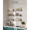 OROPY Spice Rack Wall Mounted, Rustic Wood Hanging Rack for