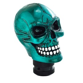 Bashineng Skull Shift Knob Handle Gear Stick Shifter Transmission Shifting Lever Universal Fit Most Manual Automatic Cars Truck SUV Vehicle (Metal Blue)