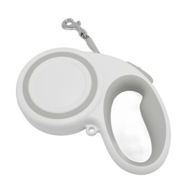 Retractable Dog Leash Reflective Ergonomic Automatic Telescopic Tractor Dog Tape for Outdoor Walking Training 5m Grey and White L, for Dogs Up to 50kg/110b