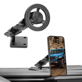 Sukemichi Soporte de teléfono para Jeep Wrangler 2024 2025 2026, soporte para salpicadero para Jeep Wrangler JL 4XE 2025+ Jeep Gladiator JT Accesorios, Magsafe Soporte para teléfono de 12.3 pulgadas