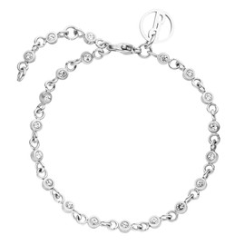 Purelei® Polite Bracelet (Gold, Silver), Waterproof Women's Bracelet, Stainless Steel Bracelet with Gemstones, Gift for Women, 16-19 cm, Adjustable Length, Stainless Steel