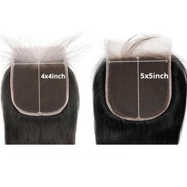 DUAUJUIU Lace Closure Real Hair Lace Closure Natural Black Brazilian Human Hair HD Lace Closure Straight Natural Black 12 Inches (30 cm)