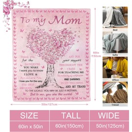 Mother's Day Blanket for Mom, Mom Gifts, Moms Birthday Gift Ideas, Christmas Birthday Gifts for Moms Who Have Everything from Daughters Son, Best Mommy Mother Ever Throw Blanket 60"X50"