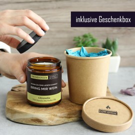 Lustige Citronella Kerze mit Spruch für Wein Liebhaber | Handgemacht aus Sojawachs | In Geschenkbox | Originelles Geschenk | Kleines Geschenk für Wein Trinker, Säufer Enthusiasten