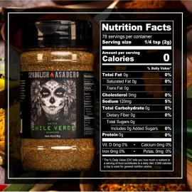 Spanglish Asadero Hatch Chili Verde 4.8 oz Mexican Seasoning BBQ Rub Marinade
