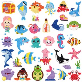 Labeol Diamond Art Kits for Kids Boys and Girls Ages 6-8-10-12 Easy to DIY Creative Diamond Art Sticker Craft by Numbers Kits for Kids and Adult Beginners