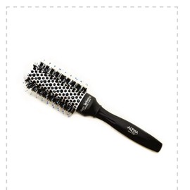 Alpha New York Ceramic Ionic Round Hair Brush, Small, White, Boar Bristles