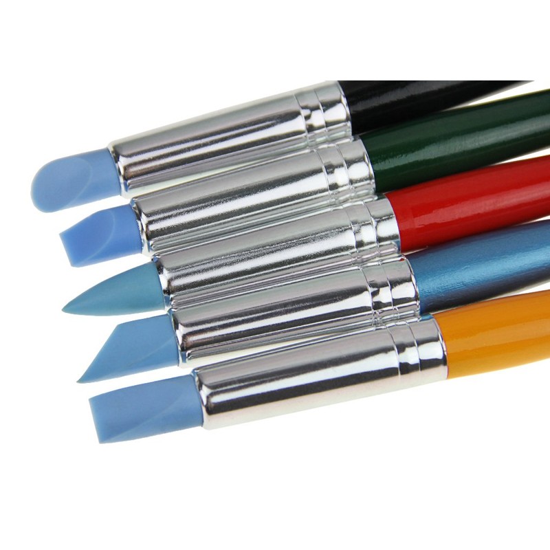 Bao Core Artist Paint Brush Set-5pcs Professional Silicon Brushes Blender