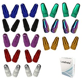 Lotatheta 4 Pcs Each Color MTB Presta Bike Bicycle Road Racing Coloured Metal Anodized Machined Aluminum Alloy Tire French Style Valve Cap Dust Covers