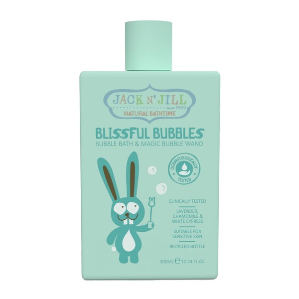 Jack N' Jill Natural Bathtime Blissful Bubbles with Bubble Wand - Bubble Bath for Baby, Toddlers, Kids, Dermatologically Tested, for Sensitive Skin, No Artificial Fragrances - 300 mL, 1 Pack