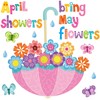 Gueevin April Showers Bring May Flowers Decorations Spring Cut Outs Bulletin Board School Classroom for Whiteboard Window Home Party Decor Supplies (Spring Flower)