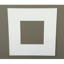 16x16 Square White Picture Mats with White Core Bevel Cut for 12x12 Pictures