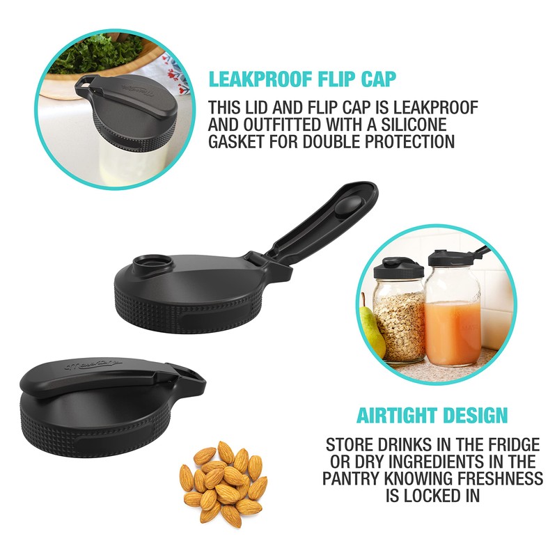 Masontops Multi Top Flip Cap Mason Jar Lid - Wide