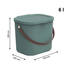 Rotho Albula Storage Container with Lid, 6L Storage System, Storage Box with Recycled Plastic Handle, BPA-Free (Dark Green)