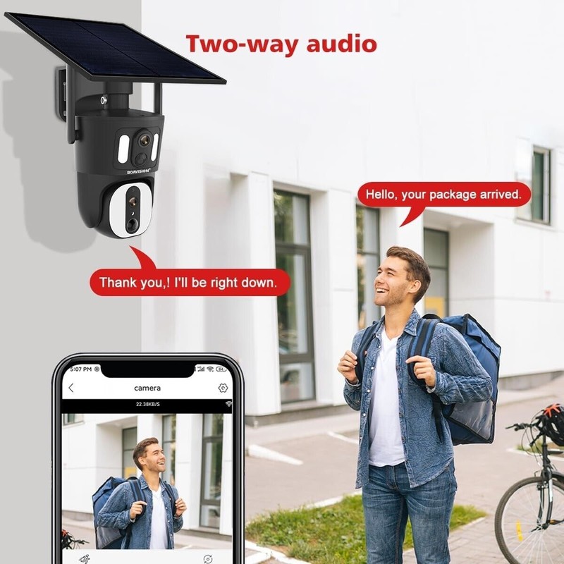 BOAVISION 8MP 4G Dual Screen Solar Camera 6X Zoom 4K