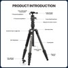 Fotopro 60" Carbon Fiber Camera Tripod for Travel, Detachable Monopod,