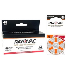 Rayovac Proline Advanced Hearing Aid Batteries | Size 13 | World's Longest Lasting Battery | Child-Resistant Packaging (48)