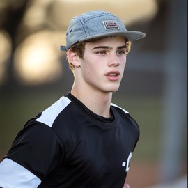 Croogo Flat Brim Cap Vintage Dad Hat 5 Panels Classic Baseball Cap Military Street Cap Trucker Umpire Sun Cap,Light Blue-5P09