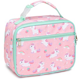 Bagseri Lunch Bag for Kids - Insulated Lunch Box for Girls Leak-Proof and Reusable Lunch Bag for Girls Toddler Lunch Box for Daycare and School, Pink Cute Unicorn