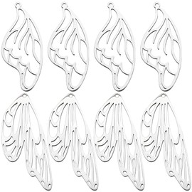 SUNNYCLUE 1 Box 12Pcs Stainless Steel Wing Charms Bulk Butterfly Wing Pendants Butterflies Dragonfly Wings Hanging Flying Animal Theme Charms for Jewelry Making Charm Earrings Art Crafts DIY Supplies