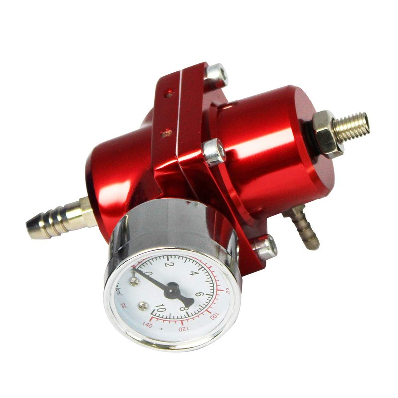 Universal Adjustable Fuel Pressure Regulator Kit with 0-140 PSI Gauge