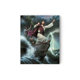 Peace Be Still - By Simon Dewey | Jesus Painting | Picture of Jesus | Jesus Calming the Storm Art | Peace Be Still Picture| Jesus Art| Simon Dewey Art | Sunday School Supplies | Missionary Gifts (UNFRAMED) (8x10 Print)
