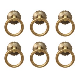 Honbay 6PCS Vintage Style Hardware Furniture Knobs Antique Bronze Metal Brass Drawer Drop Ring Pulls Dresser Cabinet Decorative Handles with Screws