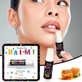 Paquete de 30 bálsamos labiales a granel, regalos de agradecimiento para profesores, regalos de agradecimiento al personal y voluntario, regalo de bálsamo labial You're the Balm (sabor miel)