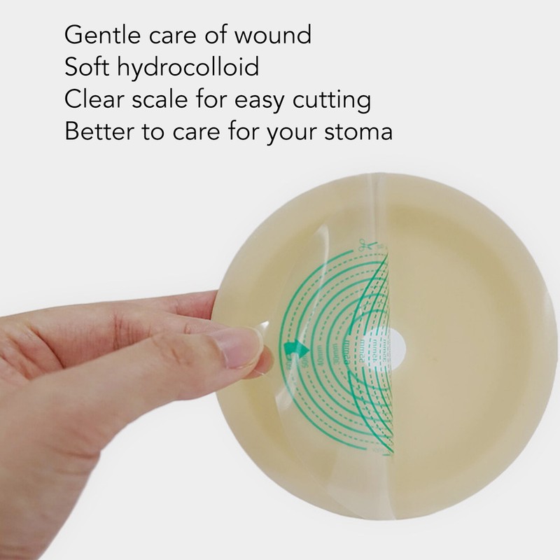5pcs Ostomy Bag Barrier Clear Scale Cuttable Self Adhesive Hydrocolloid