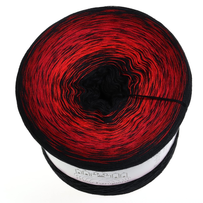 LiLu‘s Fairytale Yarn with ‘Hellfire’ (Black and Red) Colour Gradient