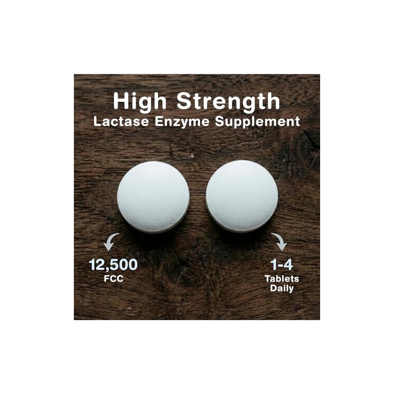 Nutrivo Lactase Tablets | High Strength Lactose Intolerance Tablets 12,500