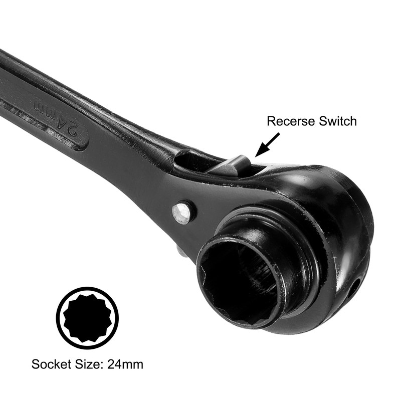 uxcell 24 x 27mm Hexagon Scaffold Podger Ratchet Spanner Ratcheting