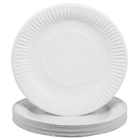 Quickdraw White Disposable 9" Paper Plates Party BBQ Buffet Tableware Bulk Buy (Pack of 100)