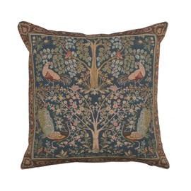 Charlotte Home Furnishings Decorative Pillow Covers for Couch 19x19 in Tapestry Throw Pillow Cover for Living Room Bed Decor Blue Tree French Country Sofa Pillow Covers Soft Cotton Jacquard Woven