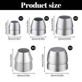 Alrhso 20 Pcs Round Axe Handle Wedge Iron Axe Wedge Hammer Handles Wedges Mauls Handle Wedges Kits for Axes Sledge (0.62/0.55/0.47/0.39/0.31 Inch)