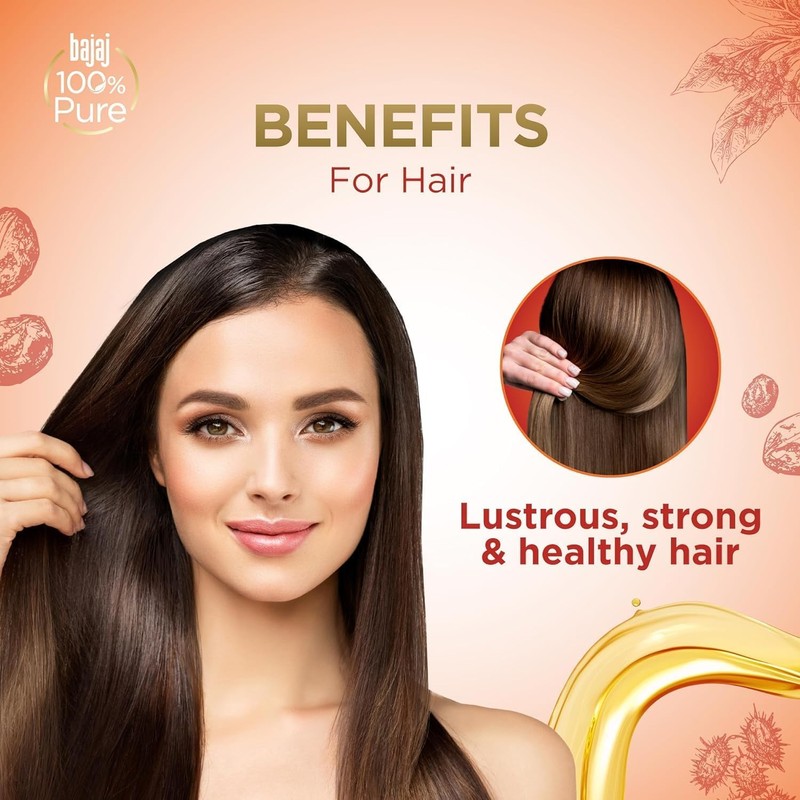 Generic Ba'-jaj Pure Castor Oil 200ml, Pure Hair Oil, Natural