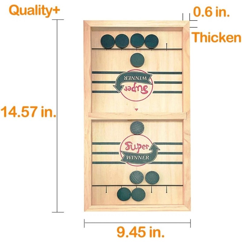 Games Hub Fast Sling Puck Game Wooden Hockey Table Game