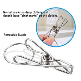 DurReus Strong Stainless Steel Laundry Drying Rack Clothes Hanger with 10 Clothespins Indoor Space Saver Hanging Clothing Organizer Mitten Sock Hangers