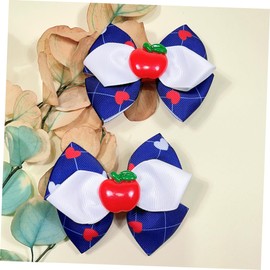 FRCOLOR 2pcs Girl Bow Hair Clips Ribbon Barrettes for Fine Hair Non Slip Side Bang Hairgrips and Party Wear