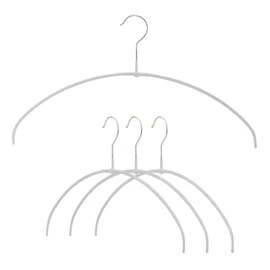 Mawa Narrow Petite Clothing Hangers, Steel Hanger with Non-Slip Coating, for Shirts, Dresses, Camisoles, T-Shirts, Space-Saving, 360-degree Rotatable Hook, Set of 4, White