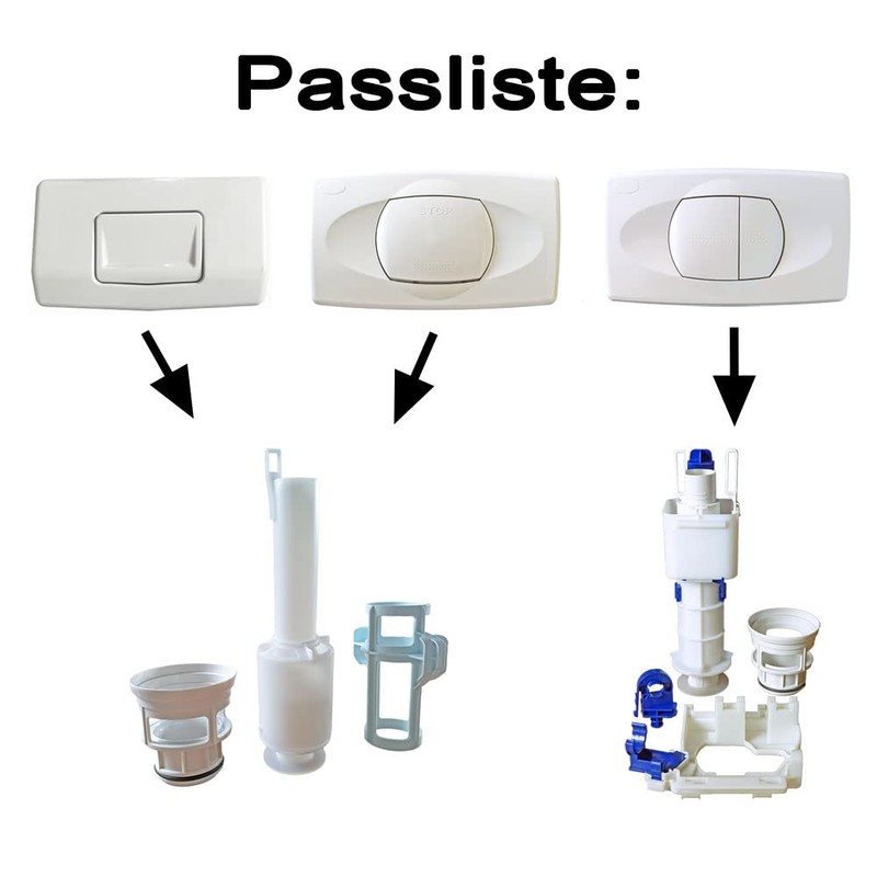 LIV Replacement Parts Set for Isosan No.1 + No.2 Cistern