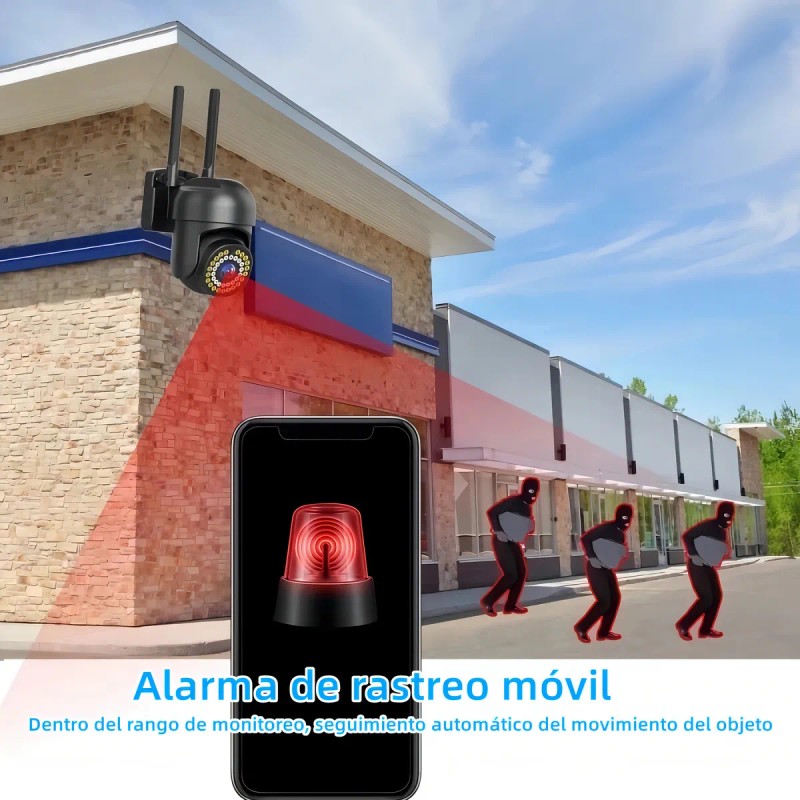 2pcs Cámara De Seguridad Exterior Wifi Foco Hd Visión Alarma