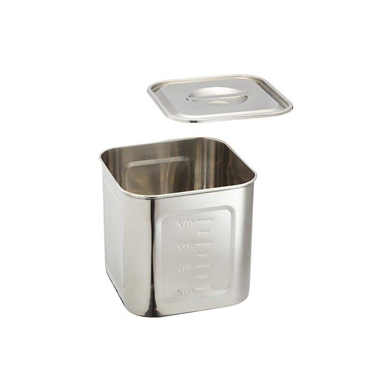 遠藤商事 Deep Corner Molybdenum Kitchen Pot with Scale 18 cm