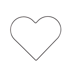 Vaessen Creative Heart-Shaped Metal Crafts, Black, Ø 25 cm or 9.8 in Diameter, 3 mm Thick, Dream Catcher Hoop, Wreath Ring for Romantic Macrame Wall Hanging, Crochet, Boho Wedding Decorations, Canvas