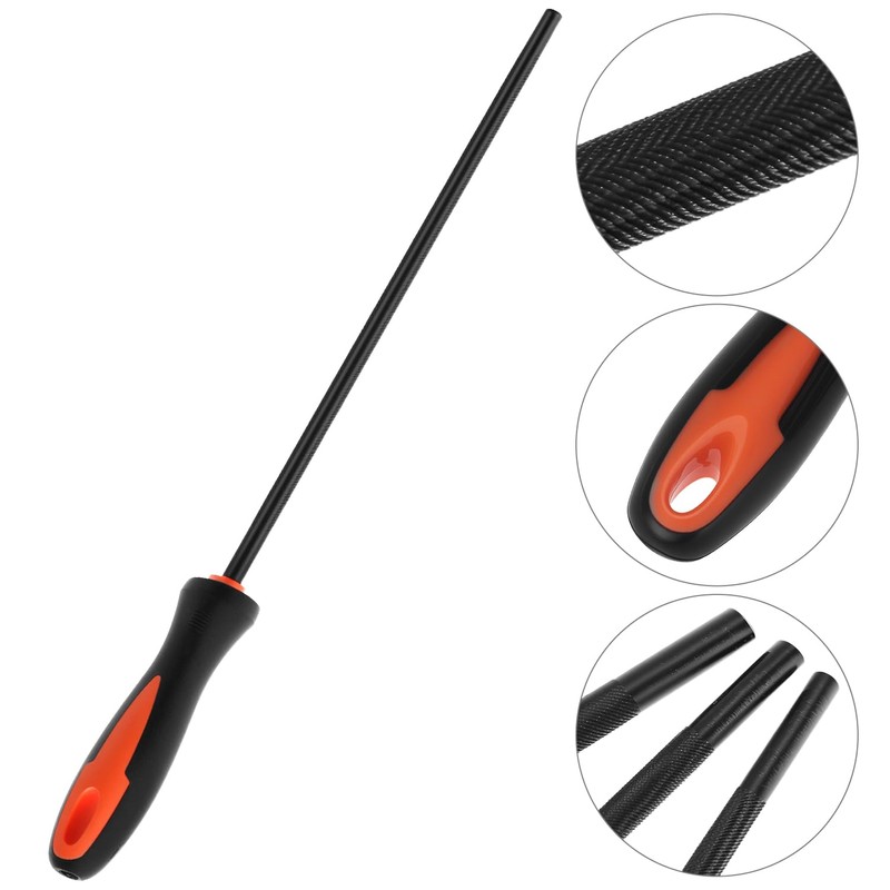 QWORK® 3Pcs Chainsaw Sharpener File, 4.0mm/4.8mm/5.5mm Carbon Steel Chainsaw Chain