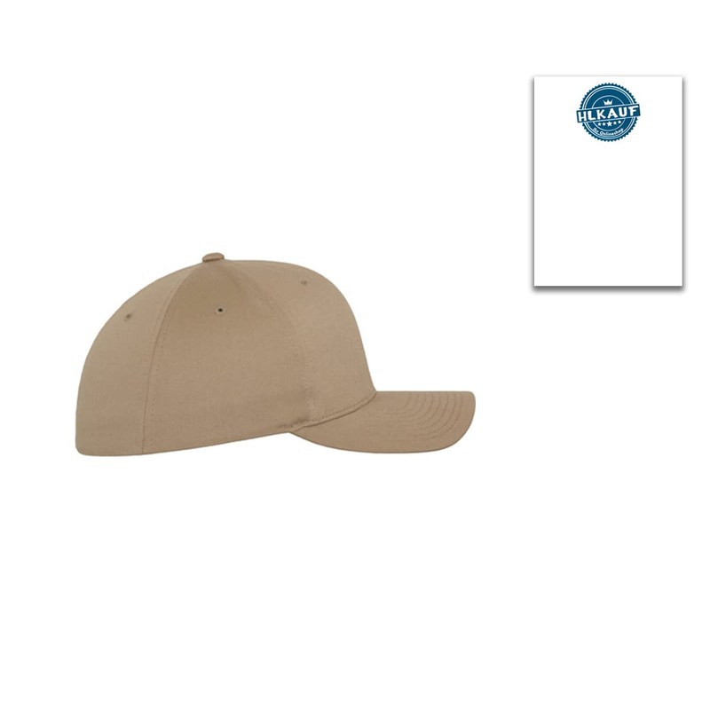 HLKauf Flexfit Unisex Woolly Combed Cap, Baseball Cap, Grey Underside,