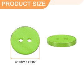 HARFINGTON 10pcs 28L Sewing Buttons 11/16"(18mm) Resin Round Flat 2-Hole Craft Clothing Replacement Button for Coats Sewing Clothing and DIY, Green