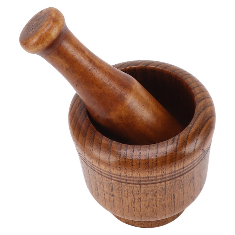 Garlic Grinder Bowl Jujube Wood Herb Crushing Bowl Multipurpose Spice